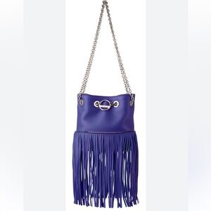 Emilio Pucci Purple Fringe bucket handle or Crossbody Bag great condition